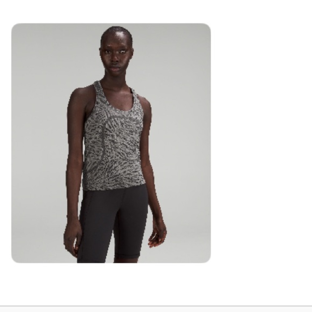 Swift tech Racerback Tank Top Navy Black and White Patterned Tank Top